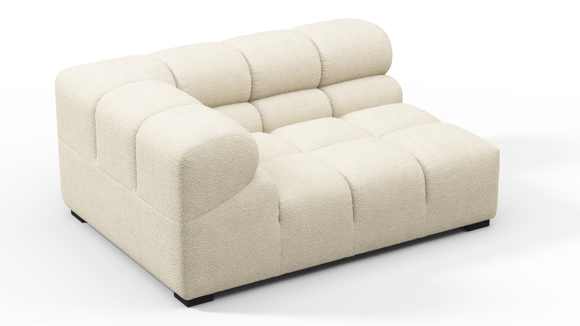 Tufty - Tufty Module, Large Left Corner, Eggshell Boucle
