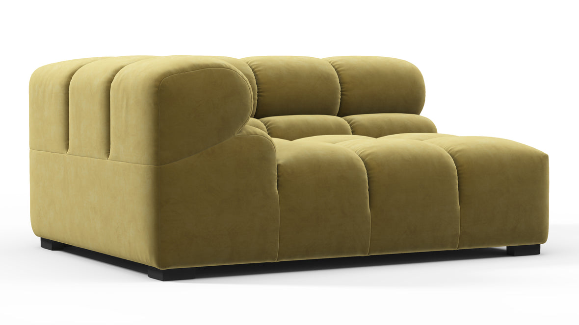 Tufty - Tufty Module, Large Left Corner, Olive Gold Velvet