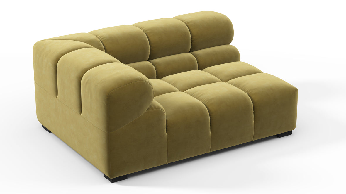 Tufty - Tufty Module, Large Left Corner, Olive Gold Velvet