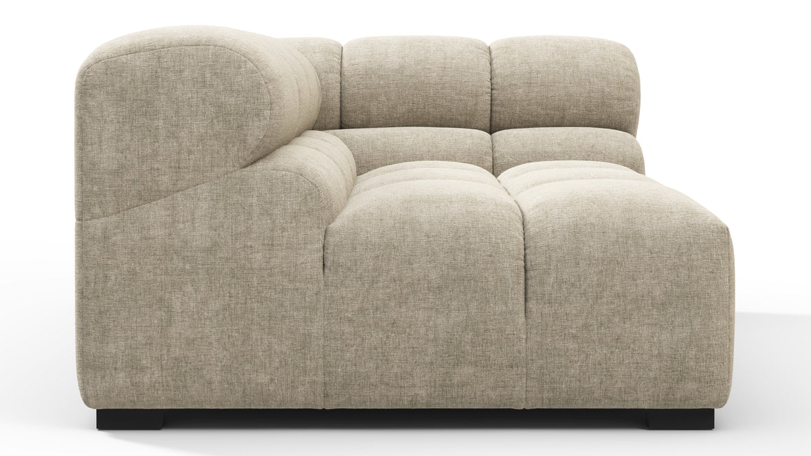Tufty - Tufty Module, Large Right Corner, Beige Gray Chenille