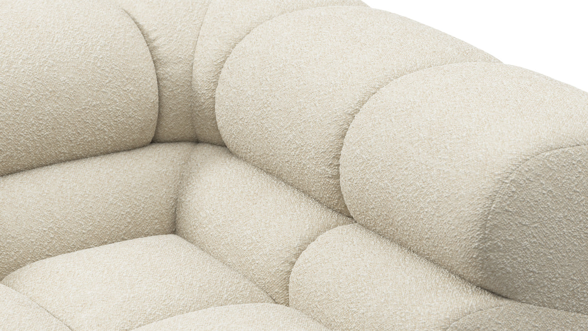 Tufty - Tufty Module, Large Right Corner, Eggshell Boucle