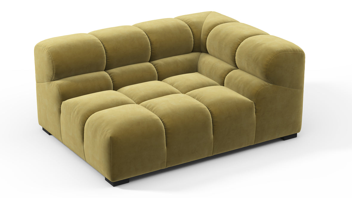 Tufty - Tufty Module, Large Right Corner, Olive Gold Velvet