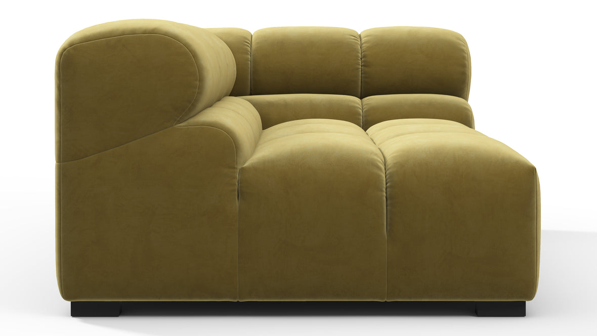 Tufty - Tufty Module, Large Right Corner, Olive Gold Velvet