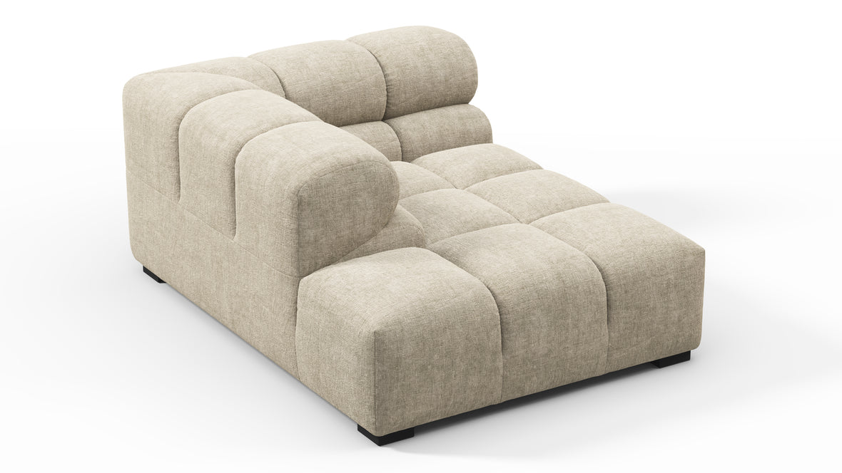 Tufty - Tufty Module, Left Corner Half, Beige Gray Chenille