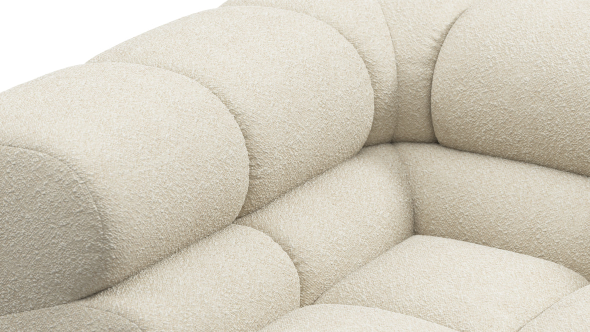 Tufty - Tufty Module, Left Corner Half, Eggshell Boucle