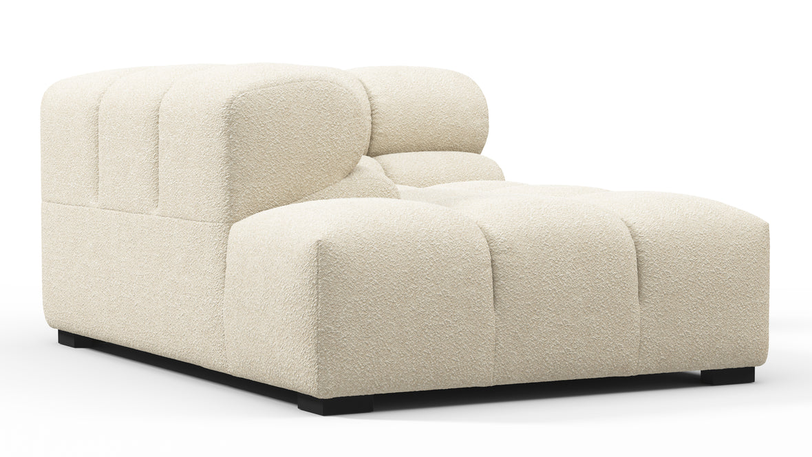 Tufty - Tufty Module, Left Corner Half, Eggshell Boucle