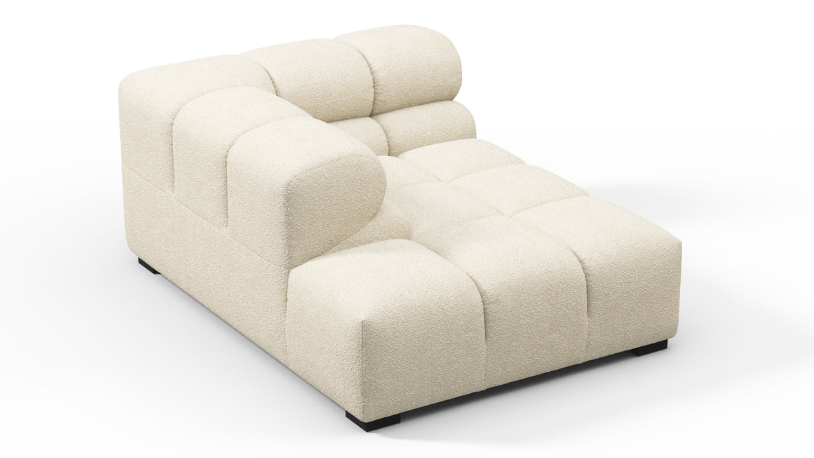 Tufty - Tufty Module, Left Corner Half, Eggshell Boucle