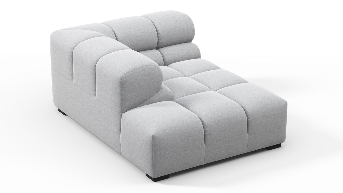 Tufty - Tufty Module, Left Corner Half, Light Gray Wool