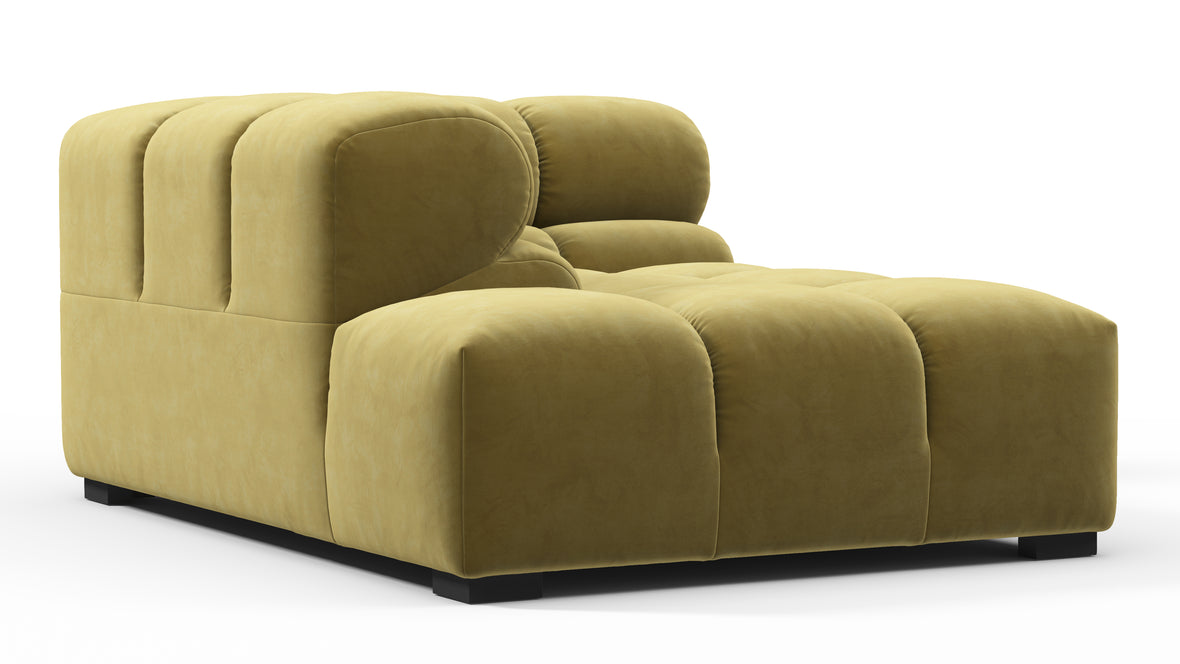 Tufty - Tufty Module, Left Corner Half, Olive Gold Velvet