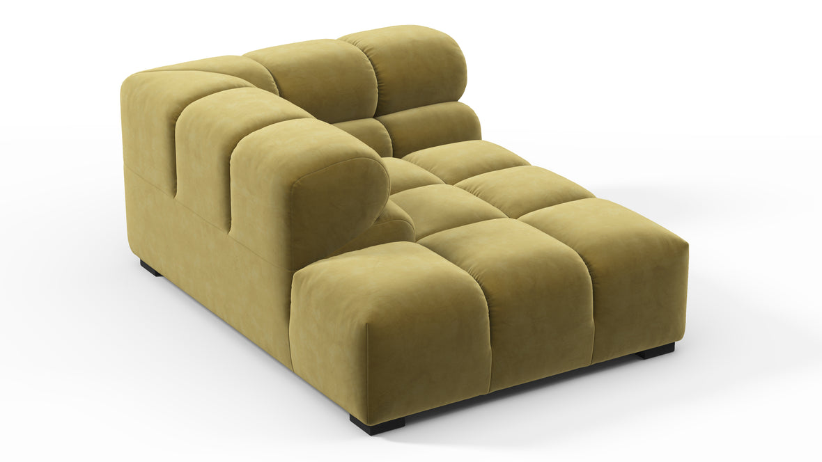 Tufty - Tufty Module, Left Corner Half, Olive Gold Velvet