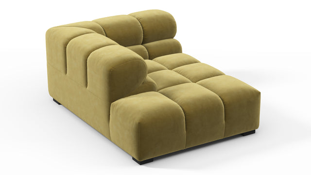 Tufty - Tufty Module, Left Corner Half, Olive Gold Velvet