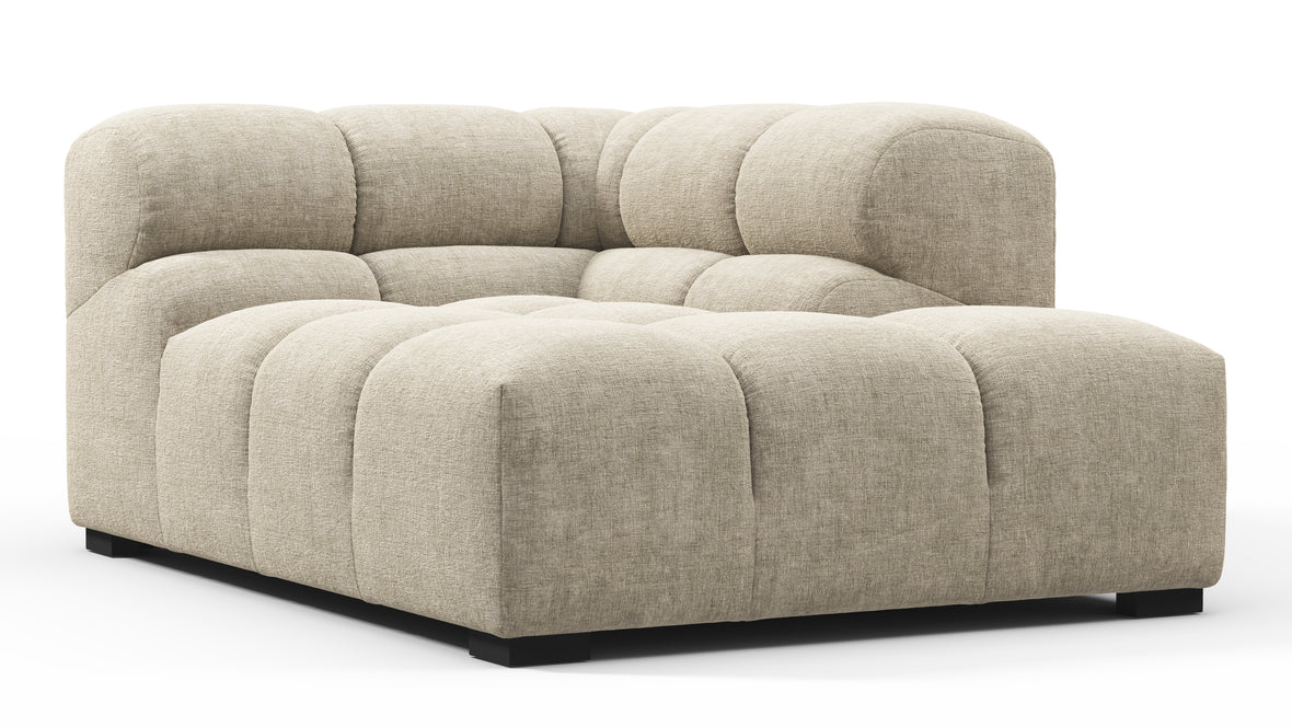Tufty - Tufty Module, Right Corner Half, Beige Gray Chenille
