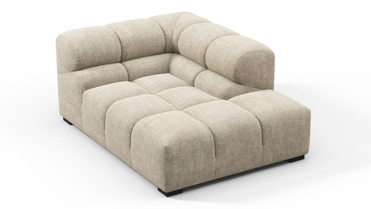 Tufty - Tufty Module, Right Corner Half, Beige Gray Chenille