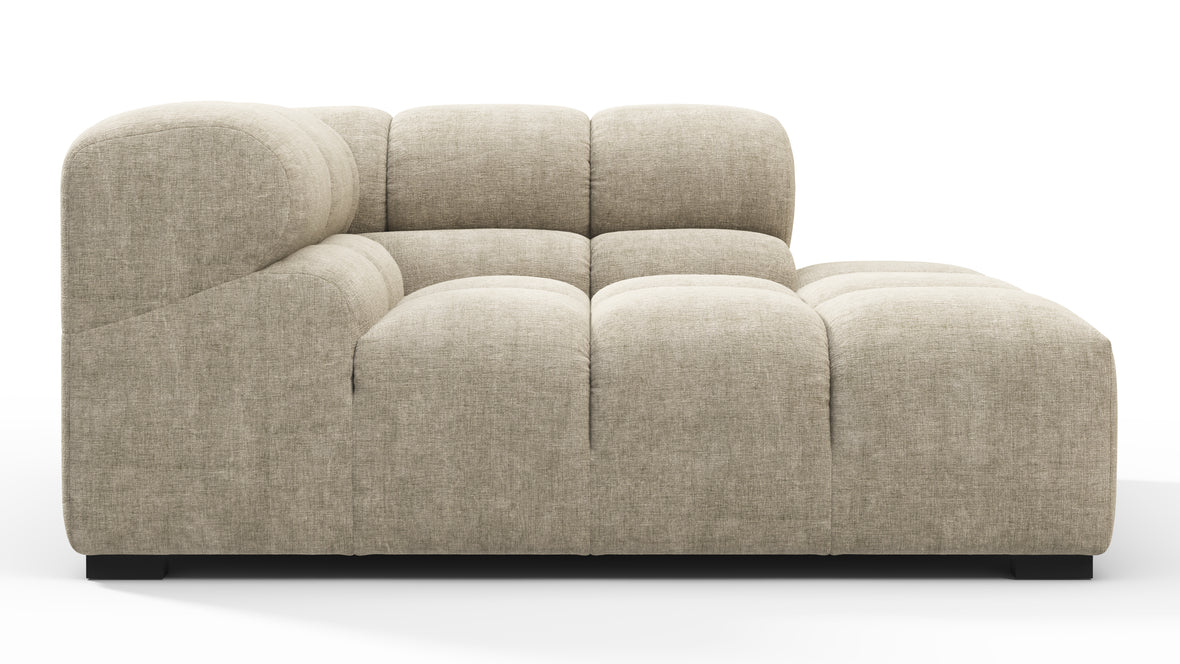 Tufty - Tufty Module, Right Corner Half, Beige Gray Chenille