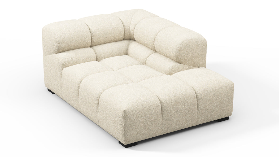 Tufty - Tufty Module, Right Corner Half, Eggshell Boucle