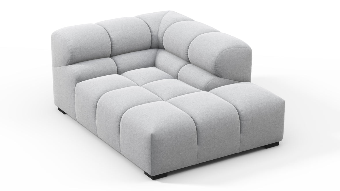 Tufty - Tufty Module, Right Corner Half, Light Gray Wool