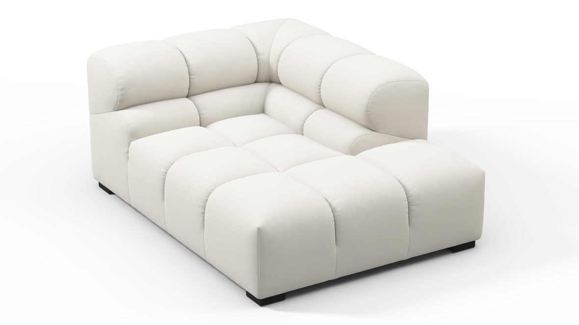 Tufty - Tufty Module, Right Corner Half, Oatmeal Brushed Weave