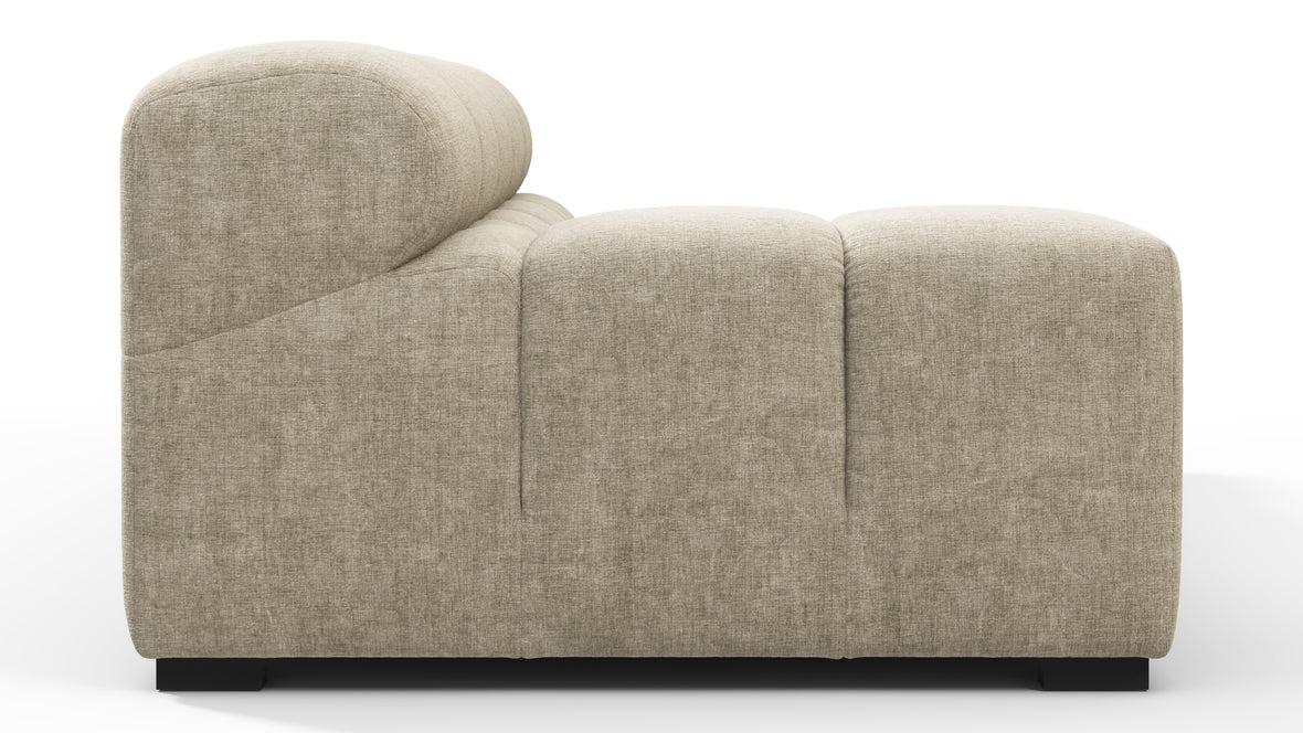 Tufty - Tufty Module, Extra Large Left Arm, Beige Gray Chenille