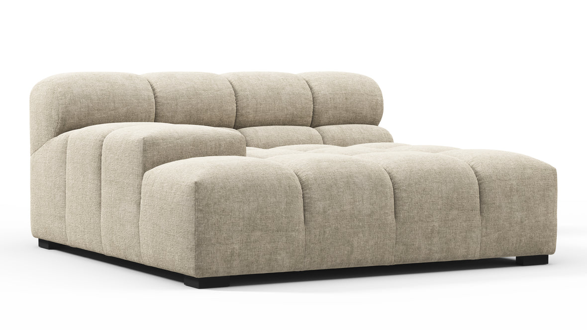 Tufty - Tufty Module, Deep Large Left Arm, Beige Gray Chenille