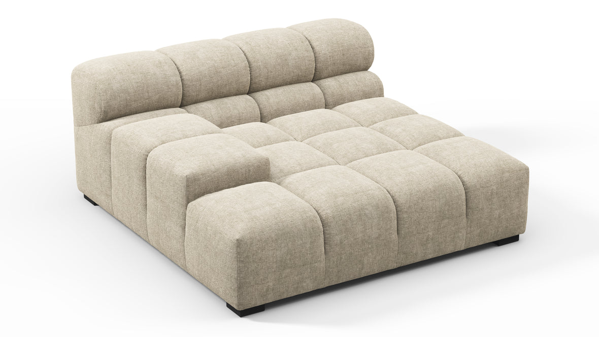 Tufty - Tufty Module, Deep Large Left Arm, Beige Gray Chenille