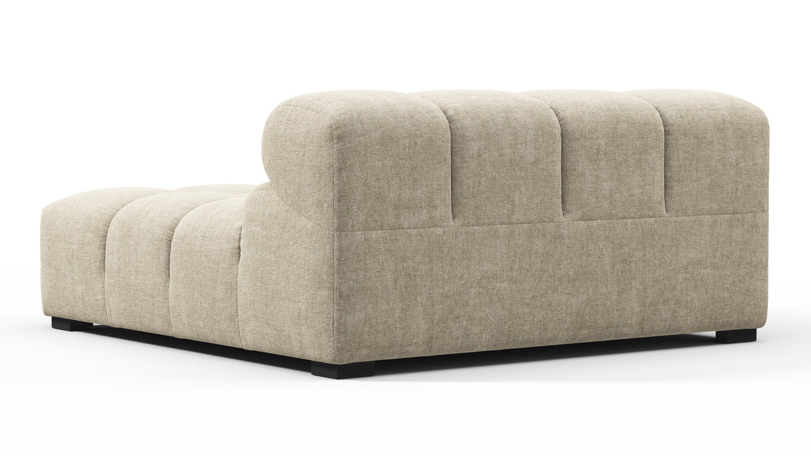 Tufty - Tufty Module, Deep Large Left Arm, Beige Gray Chenille