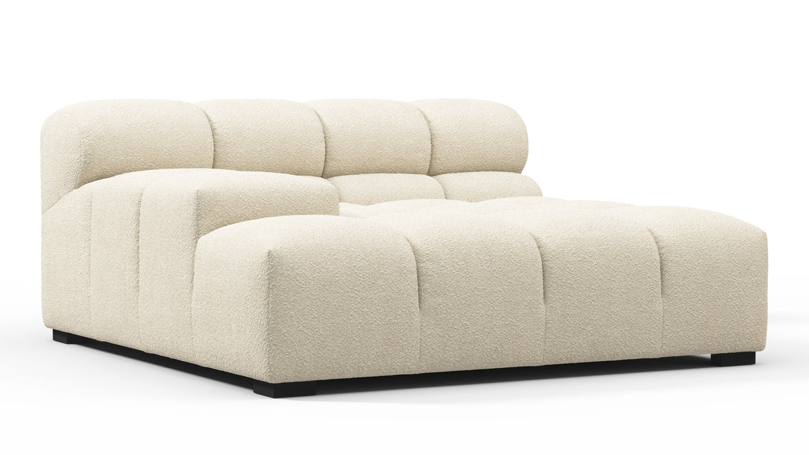 Tufty - Tufty Module, Deep Large Left Arm, Eggshell Boucle