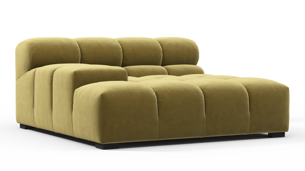 Tufty - Tufty Module, Deep Large Left Arm, Olive Gold Velvet
