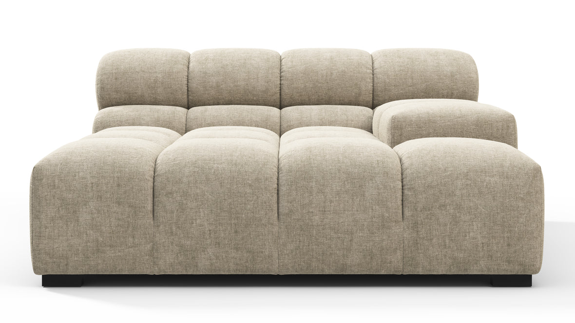 Tufty - Tufty Module, Deep Large Right Arm, Beige Gray Chenille