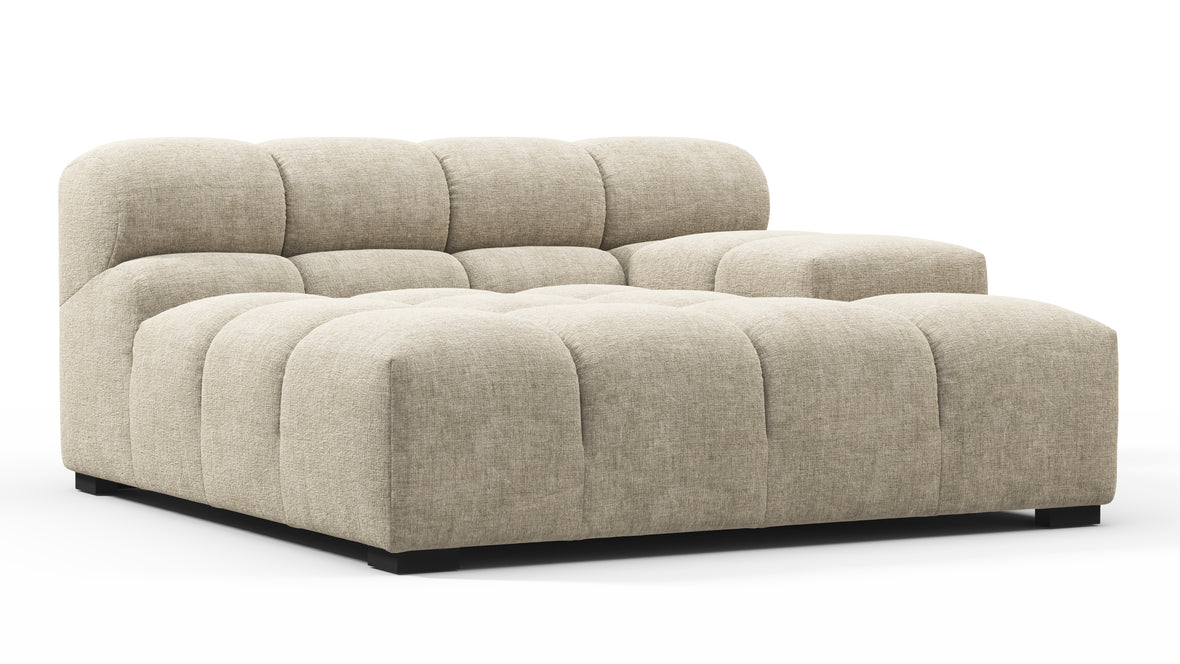 Tufty - Tufty Module, Deep Large Right Arm, Beige Gray Chenille