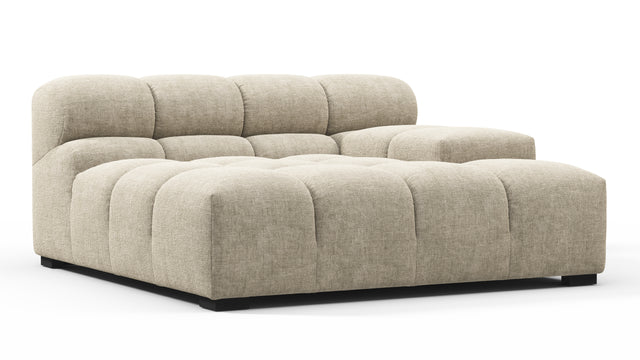 Tufty - Tufty Module, Deep Large Right Arm, Beige Gray Chenille