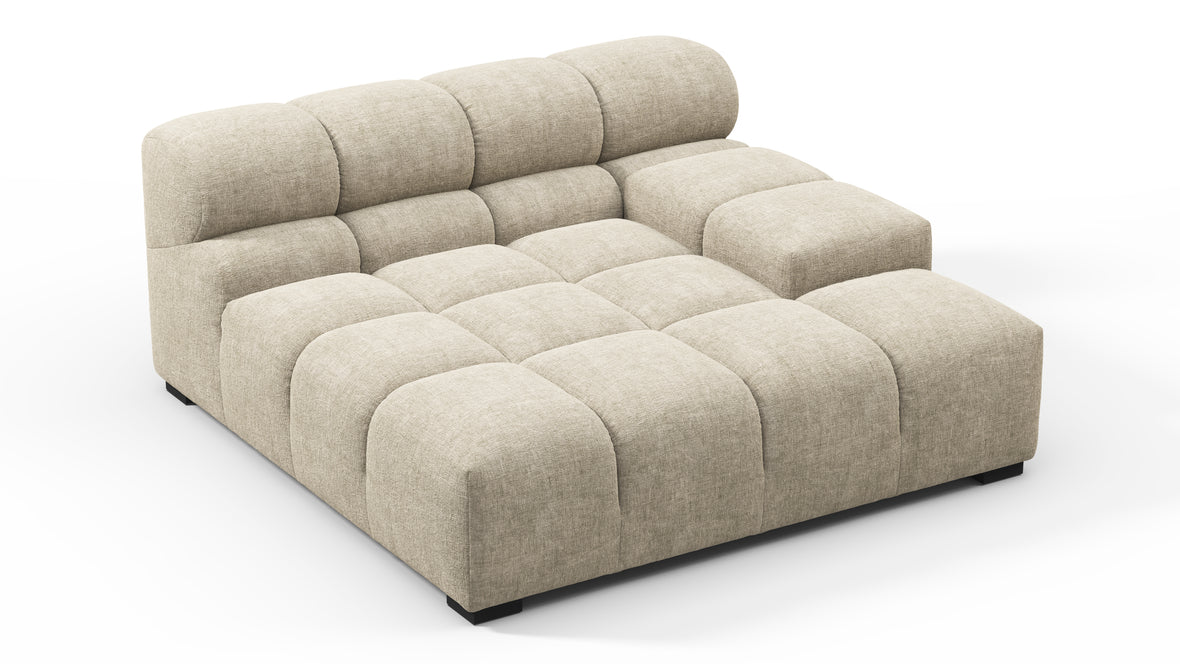 Tufty - Tufty Module, Deep Large Right Arm, Beige Gray Chenille