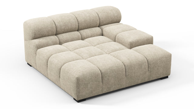 Tufty - Tufty Module, Deep Large Right Arm, Beige Gray Chenille