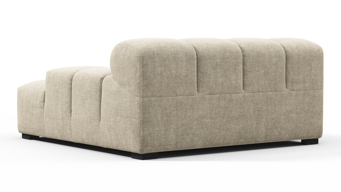 Tufty - Tufty Module, Deep Large Right Arm, Beige Gray Chenille