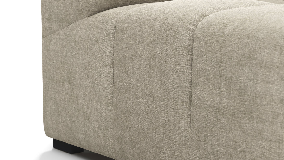 Tufty - Tufty Module, Deep Left Arm, Beige Gray Chenille