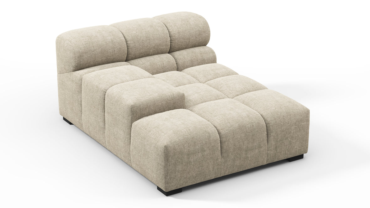 Tufty - Tufty Module, Deep Left Arm, Beige Gray Chenille
