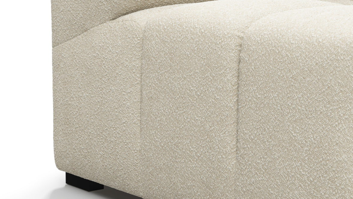 Tufty - Tufty Module, Deep Left Arm, Eggshell Boucle