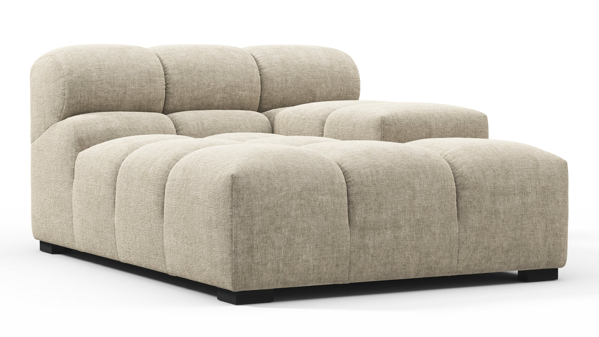 Tufty - Tufty Module, Deep Right Arm, Beige Gray Chenille