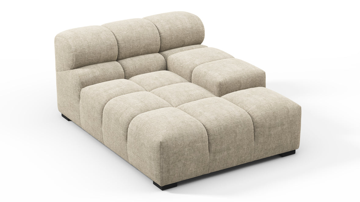 Tufty - Tufty Module, Deep Right Arm, Beige Gray Chenille