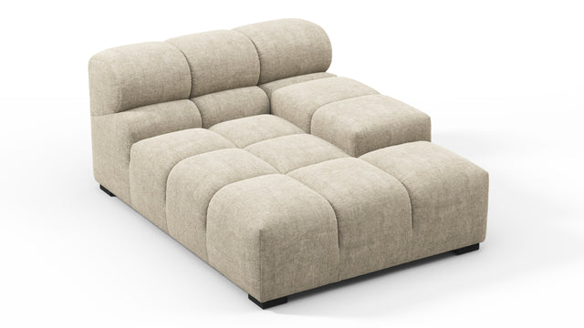 Tufty - Tufty Module, Deep Right Arm, Beige Gray Chenille