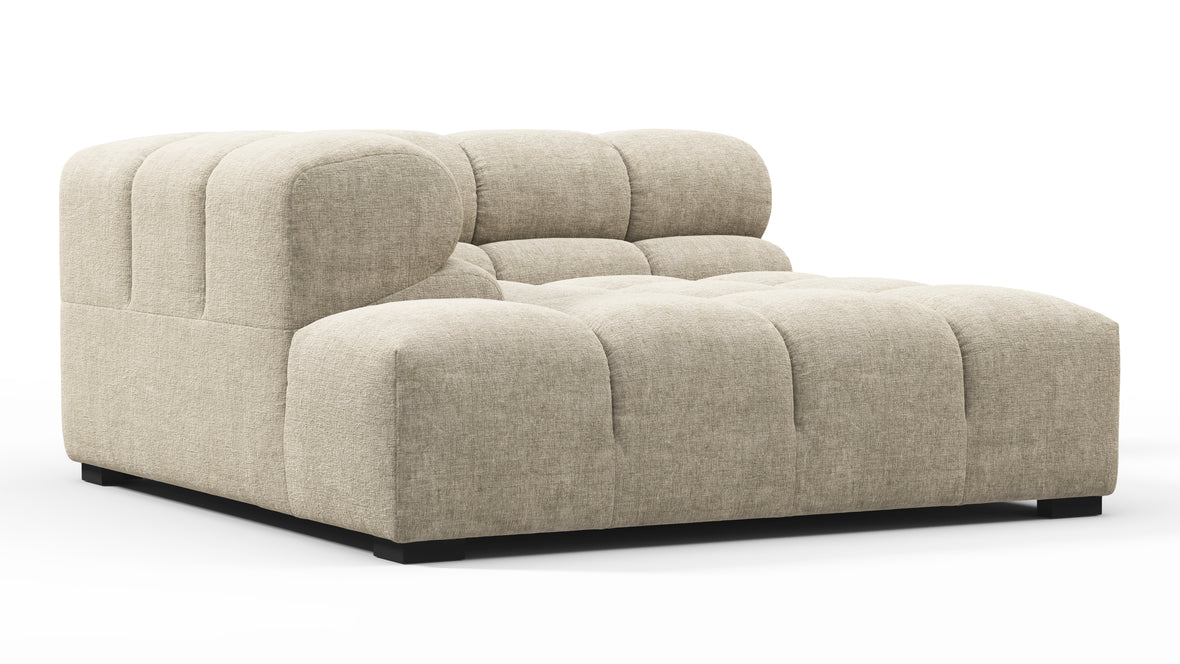 Tufty - Tufty Module, Deep Left Corner Half, Beige Gray Chenille
