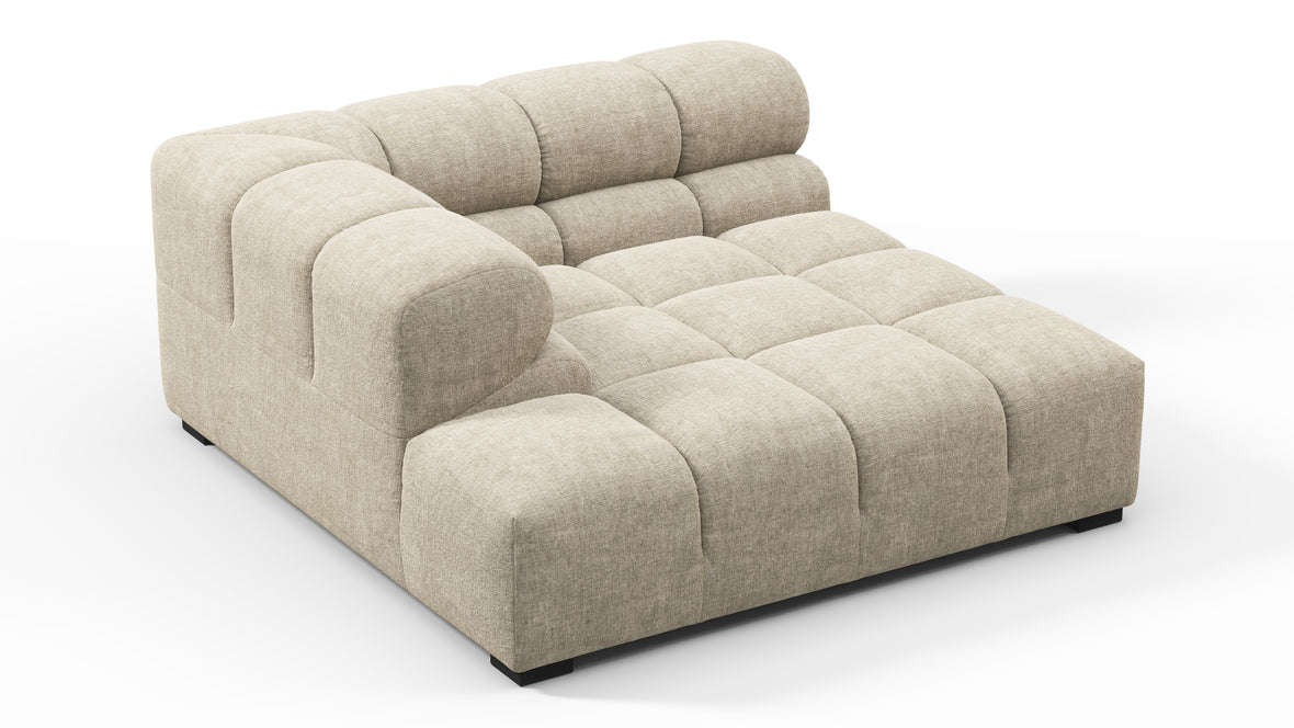 Tufty - Tufty Module, Deep Left Corner Half, Beige Gray Chenille