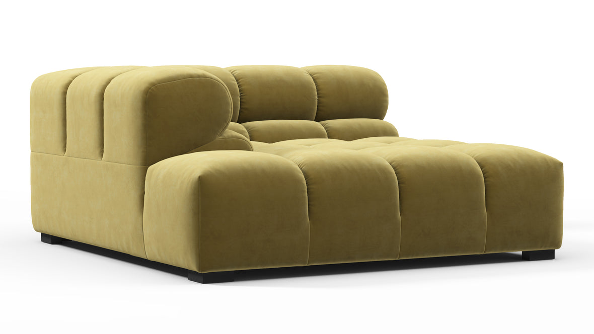 Tufty - Tufty Module, Deep Left Corner Half, Olive Gold Velvet