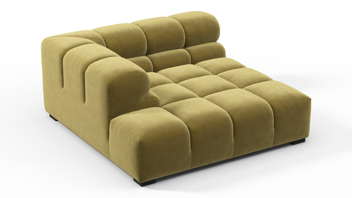 Tufty - Tufty Module, Deep Left Corner Half, Olive Gold Velvet