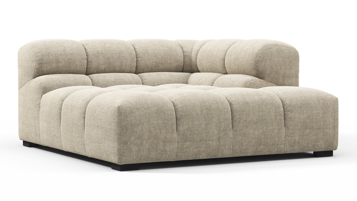 Tufty - Tufty Module, Deep Right Corner Half, Beige Gray Chenille