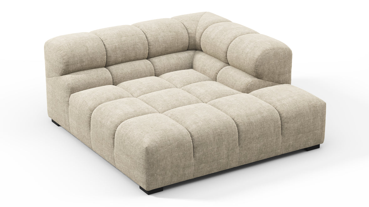 Tufty - Tufty Module, Deep Right Corner Half, Beige Gray Chenille