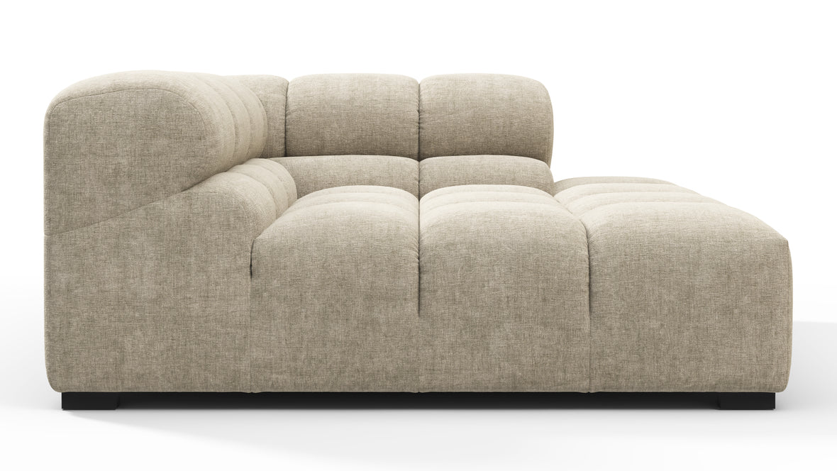 Tufty - Tufty Module, Deep Right Corner Half, Beige Gray Chenille