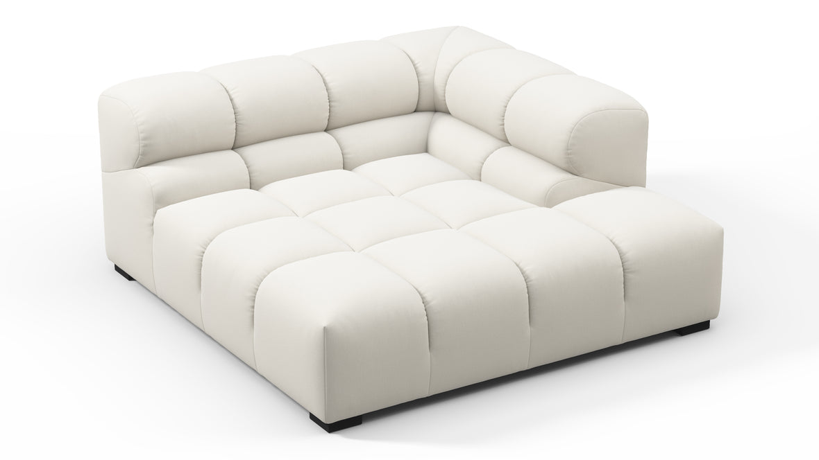 Tufty - Tufty Module, Deep Right Corner Half, Oatmeal Brushed Weave