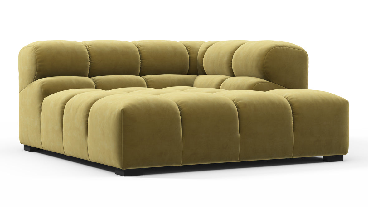 Tufty - Tufty Module, Deep Right Corner Half, Olive Gold Velvet