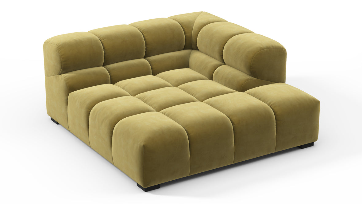 Tufty - Tufty Module, Deep Right Corner Half, Olive Gold Velvet