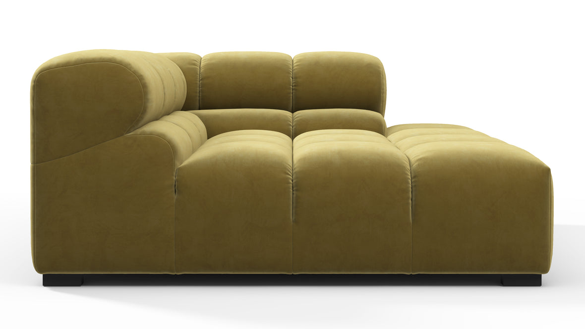 Tufty - Tufty Module, Deep Right Corner Half, Olive Gold Velvet